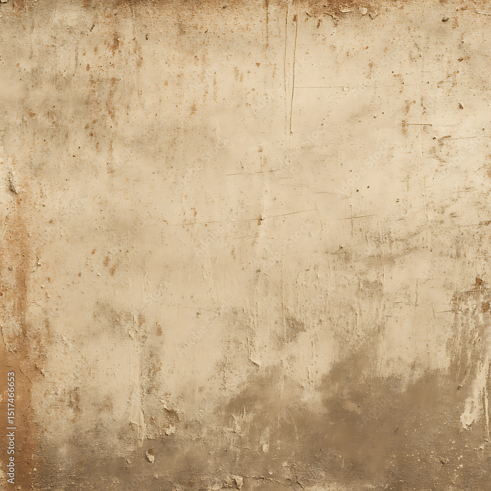 Naklejka premium Beige and Brown Grunge Texture Background, Vintage Worn Paper Surface