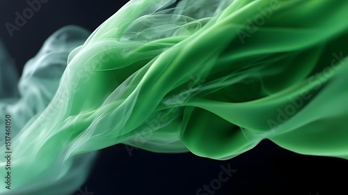 Ethereal green smoke creature in motion