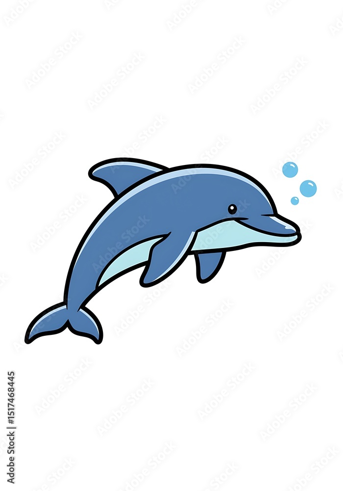 Obraz premium 愛らしいイルカのイラストレーション