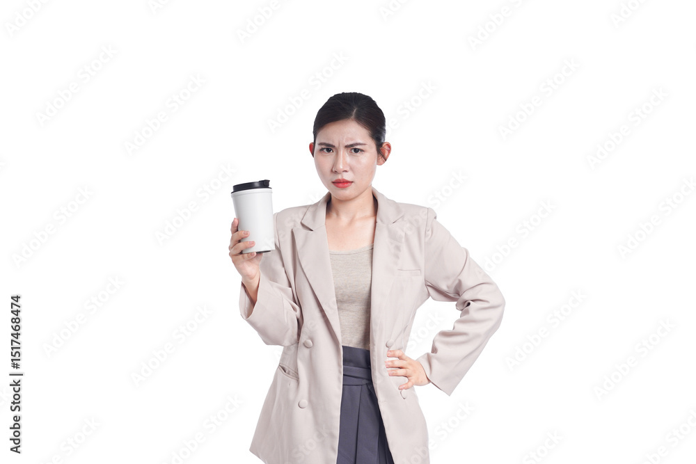 Asian young businesswoman portrait on white background
Asian young businesswoman portrait on white background