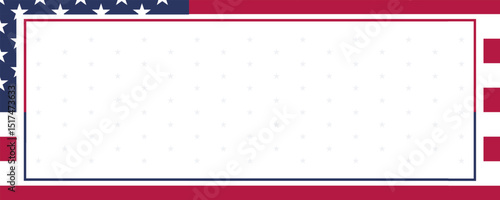 Patriotic Frame USA Flag Colors Border For Celebrations and Design