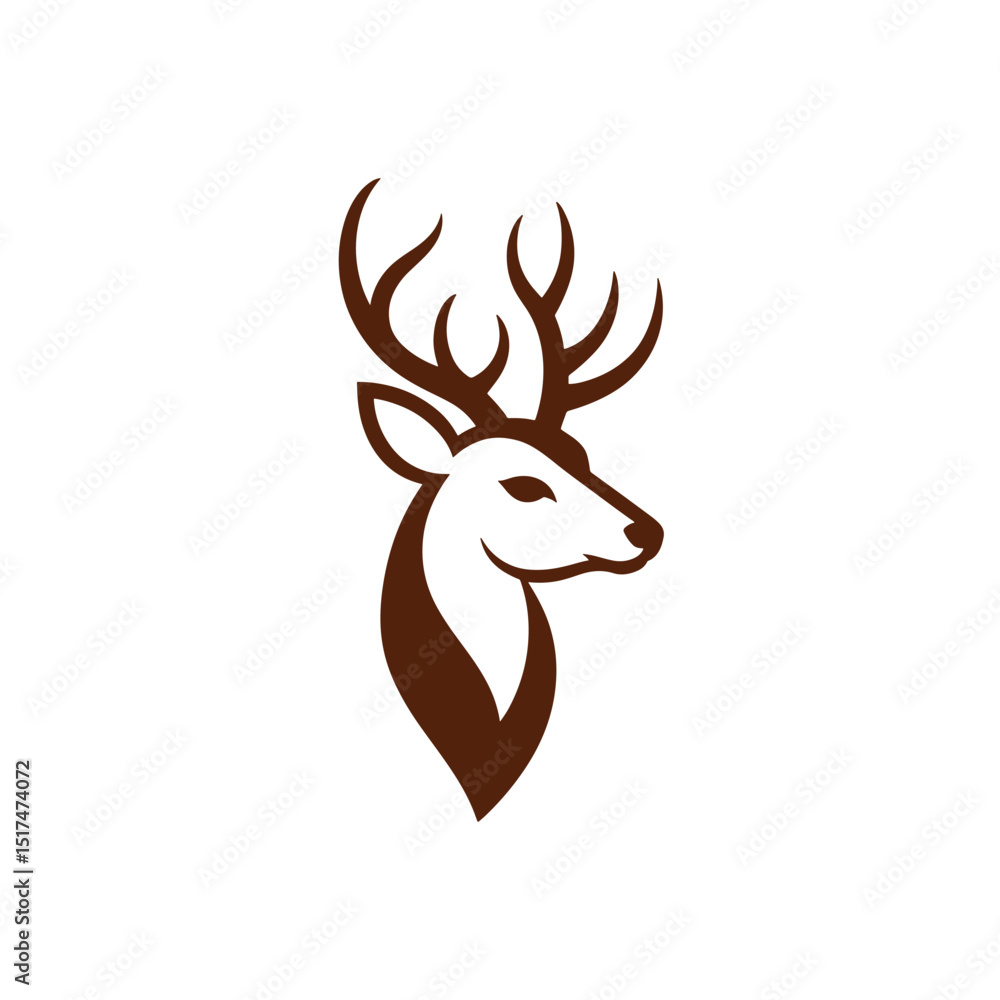 Fototapeta premium Deer Logo Design Vector, Unique and Professional Deer Vector, Deer Silhouette 
