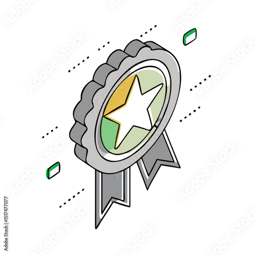 Achievement badge icon for gamification websites, educational platforms, reward systems, employee recognition programs, and certification materials
