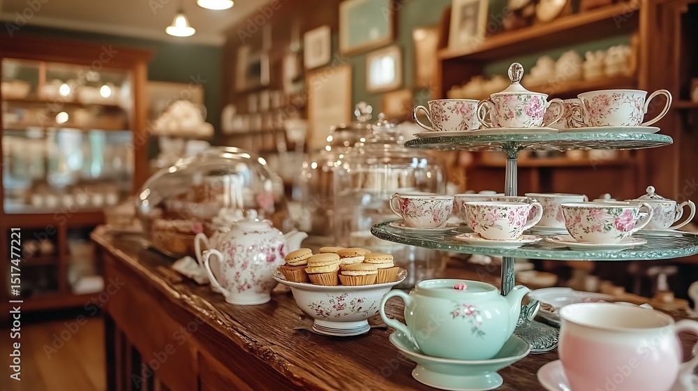 Naklejka premium A romantic bakery with an air of sophistication and freshly baked delicacies