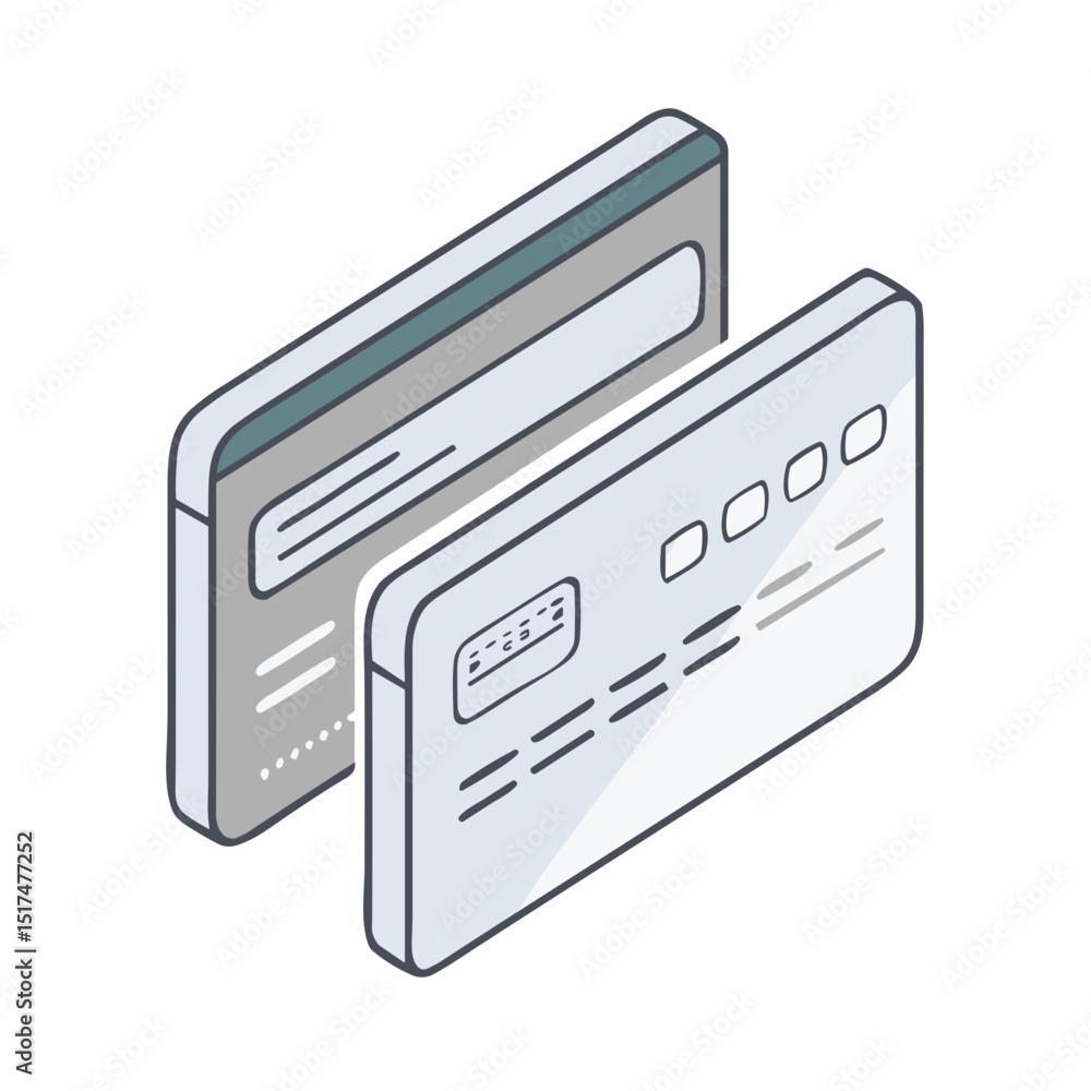 Obraz premium Credit card icon for e-commerce websites, payment gateway blogs, banking applications, financial security materials, and online shopping platforms