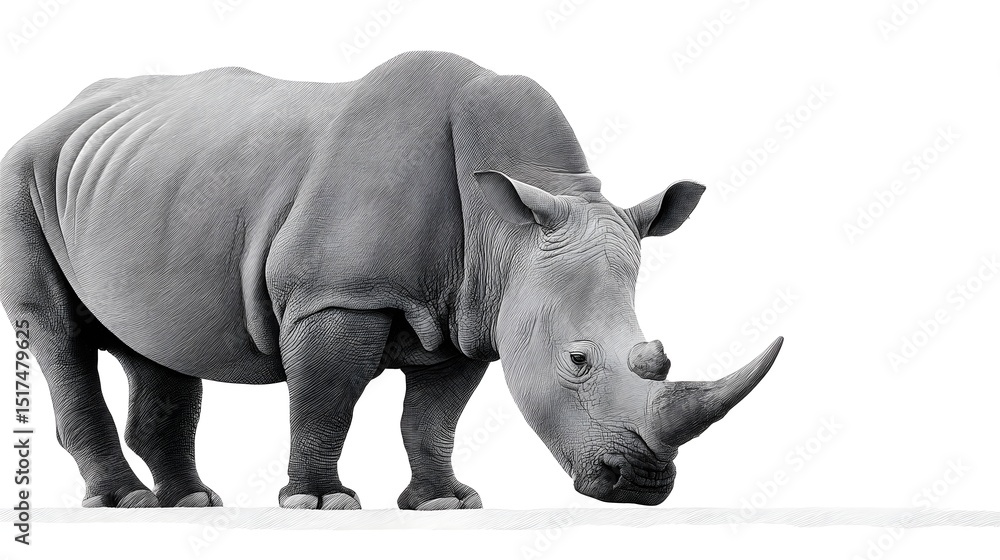 Obraz premium Powerful rhinoceros, symbol of wildlife conservation