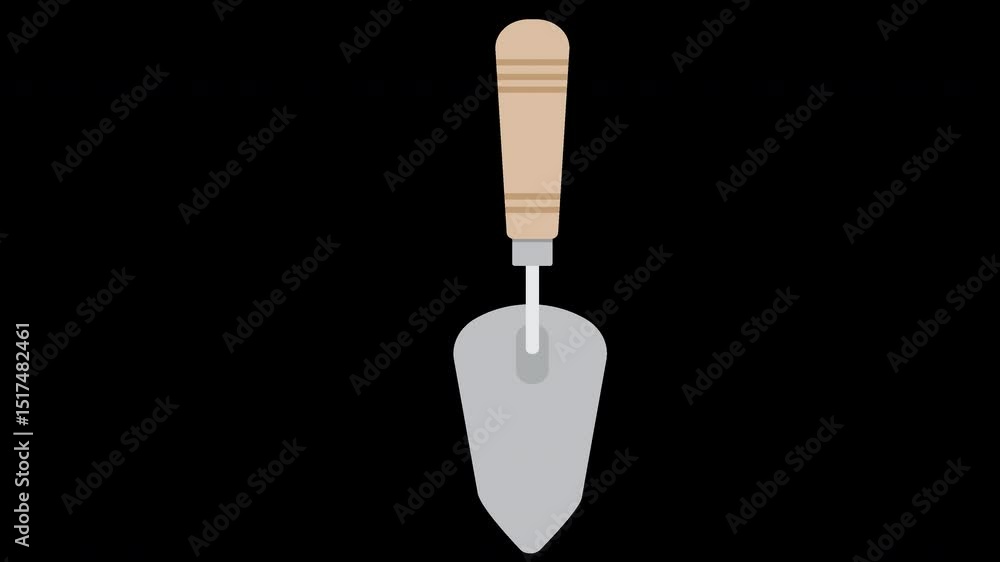 Gardening Hand Trowel with Wood Handle on a Transparent Background Animated Visual Gardening Hand Trowel with Wood Handle on a Transparent Background Animated Visual