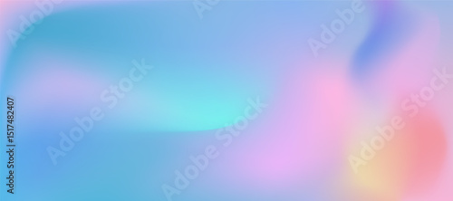 Pastel background with soft gradient light blue,pink,green,yellow color for Cosmetic,Fashion banner design,Abstract background blurred light fuzz colorful of sky,Vector horizontal backdrop