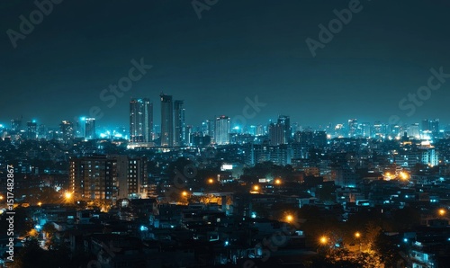 Wallpaper Mural panoramic night city skyline isolated without background Torontodigital.ca