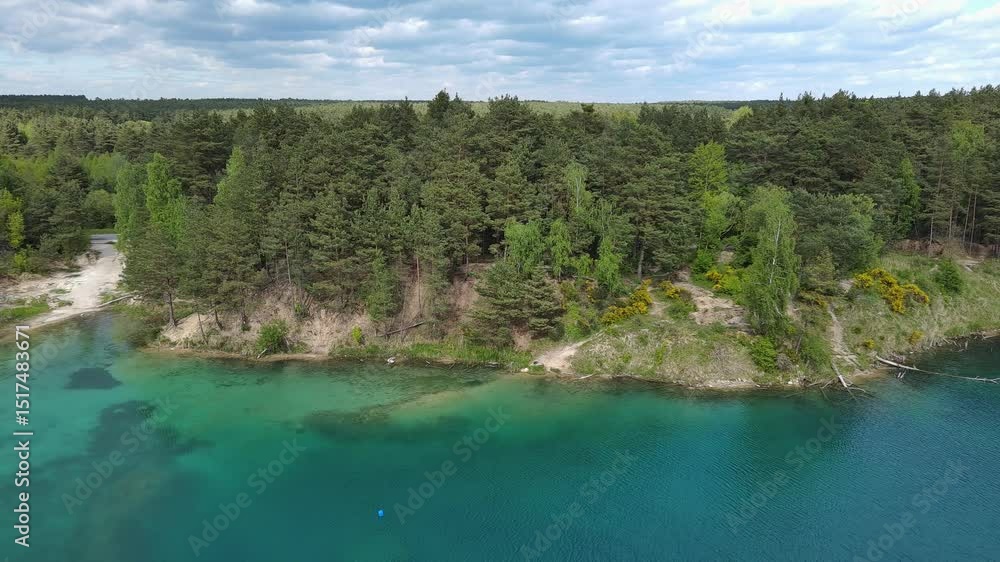 Flooded limestone mine excavation in Sulejow, Poland. Flooded limestone mine excavation in Sulejow, Poland.