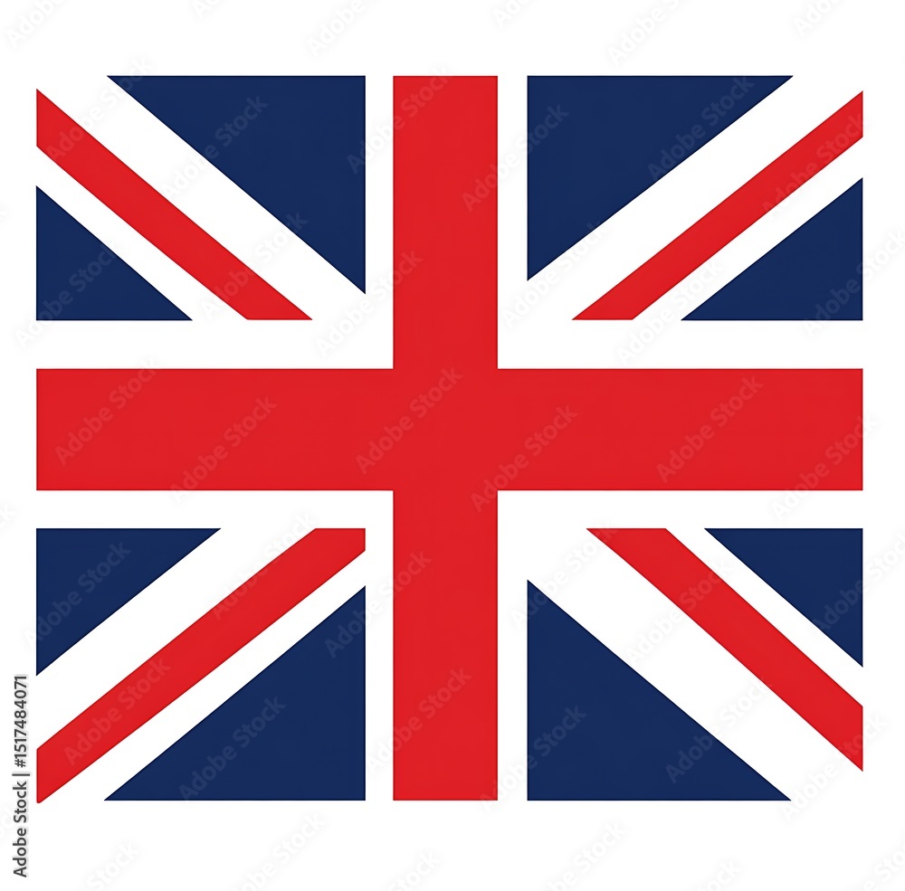 The united kingdom flag representing british culture and national pride against white background The united kingdom flag representing british culture and national pride against white background