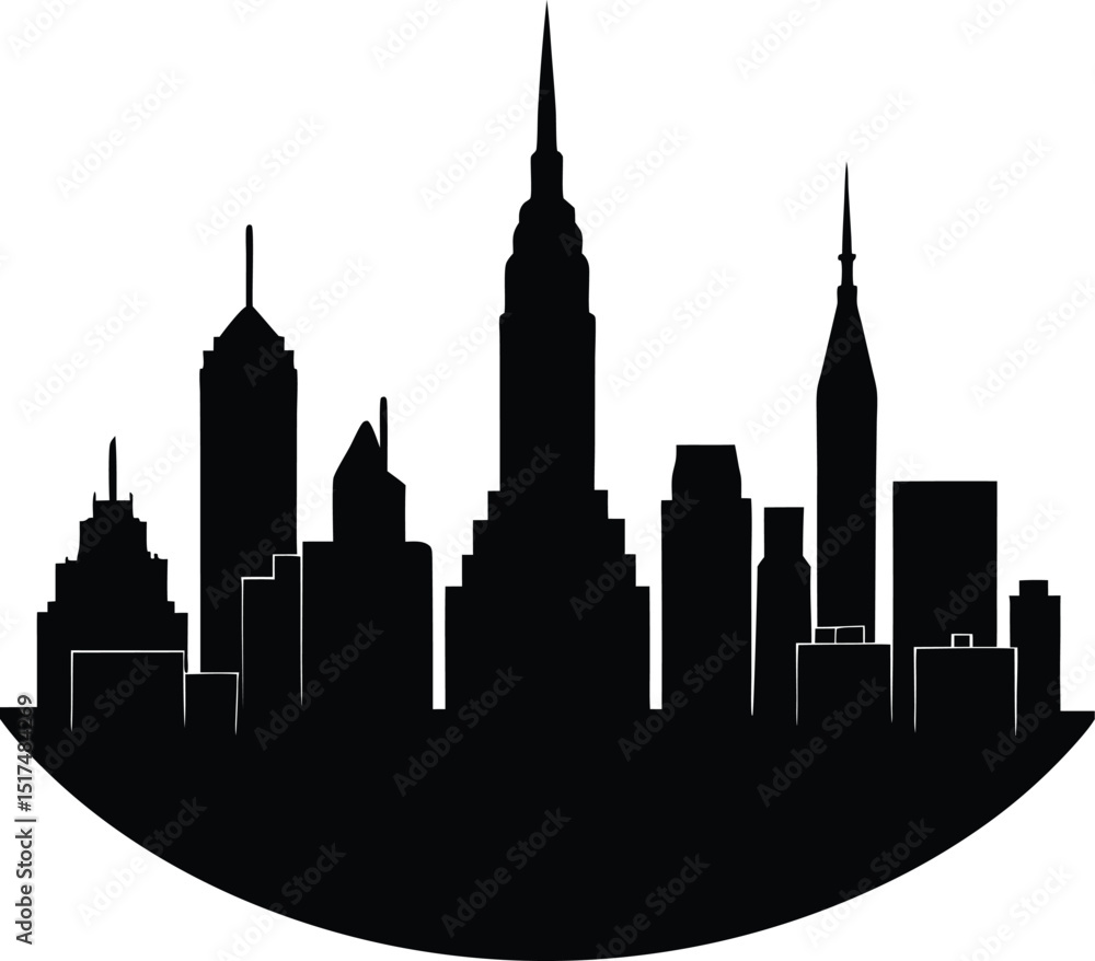 Fototapeta premium new-york-skyline-sillouhette (8).eps