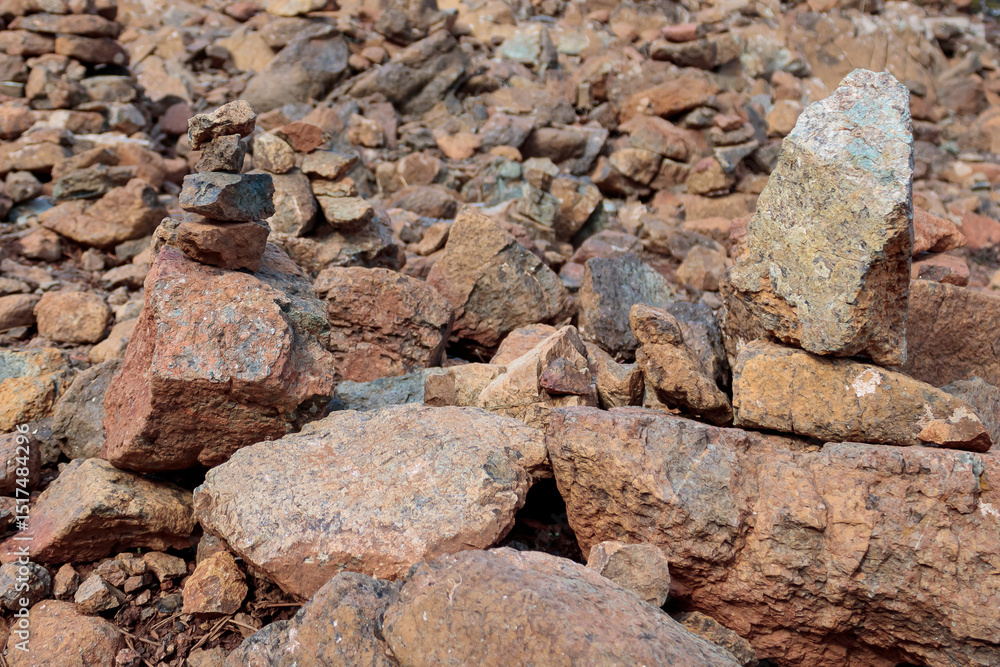 Fototapeta premium Background of rough brown rocks