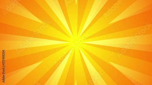 Orange Animation Background, Seamless Rotating Sunburst Animated Background Loop in Orange Color