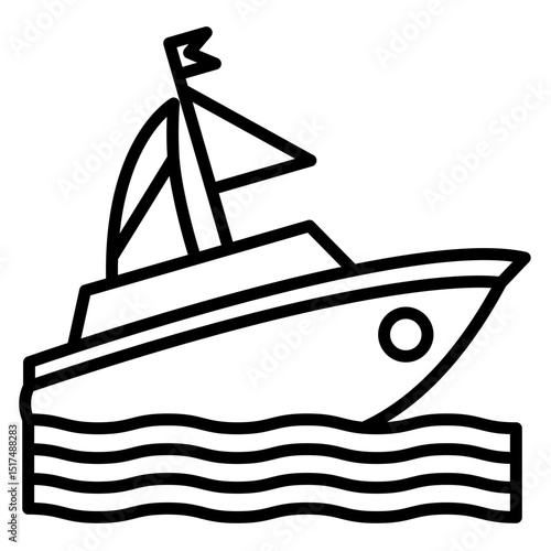 Motorboat Vector Icon