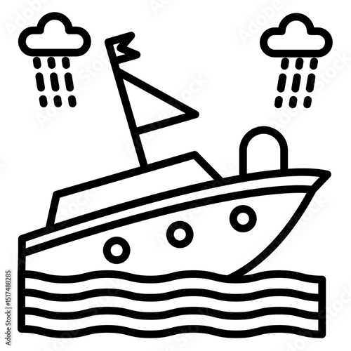 Yacht Vector Icon