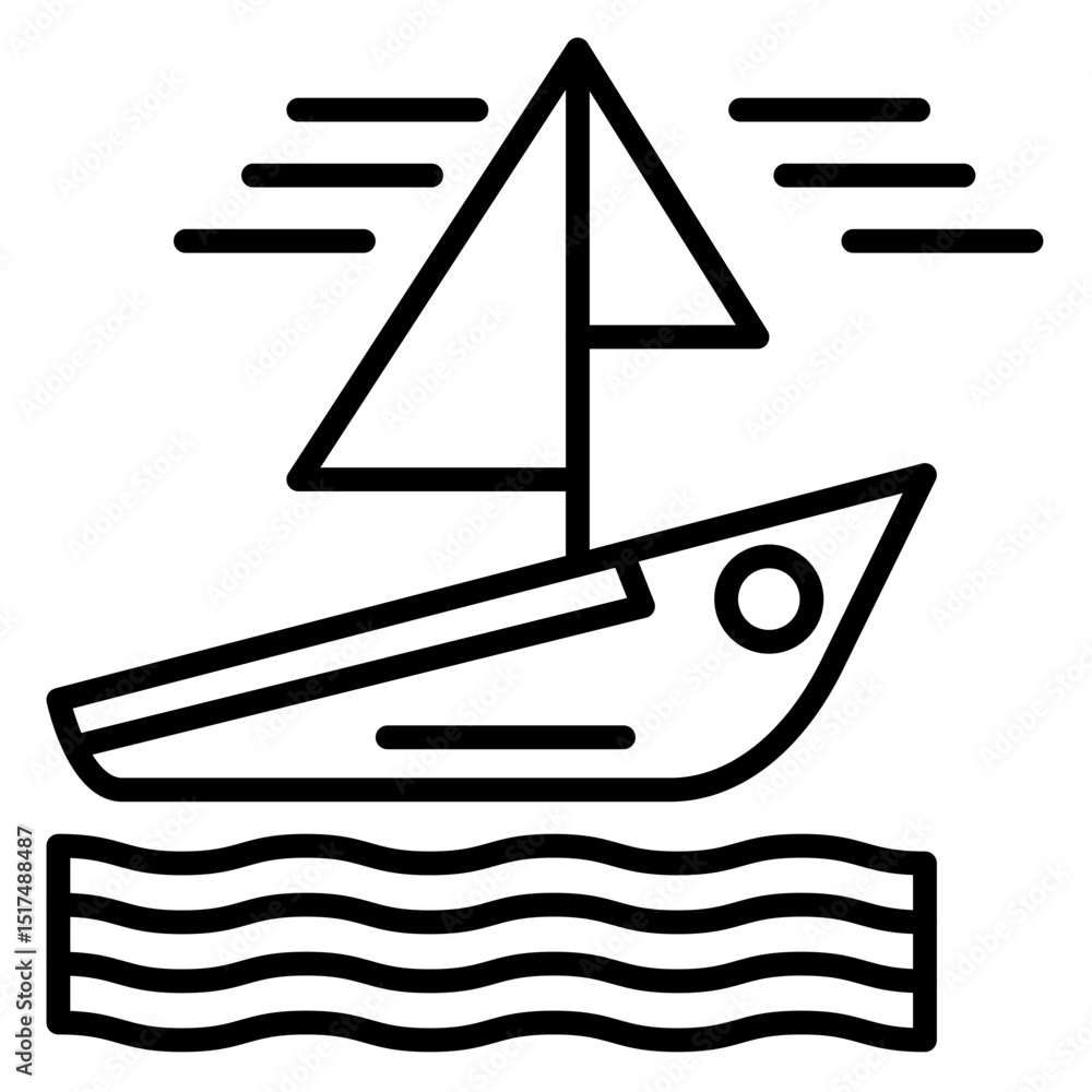 Sailing Vector Icon Sailing Vector Icon