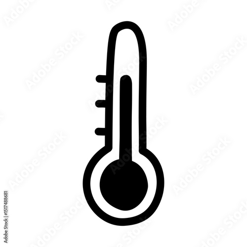 Thermometer doodle icon vector with hand drawn design style
