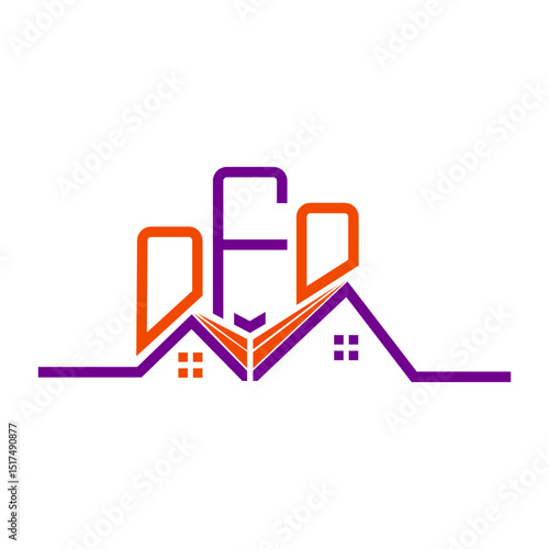 OFO Real State logo design, OFO simple and modern logo. OFO luxurious alphabet design