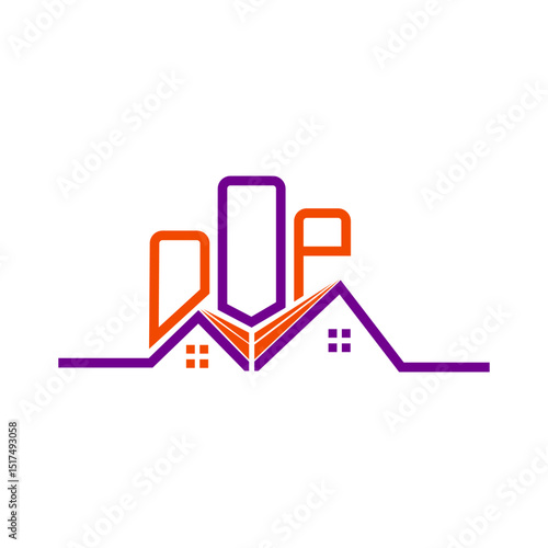 OOP Real State logo design, OOP simple and modern logo. OOP luxurious alphabet design
