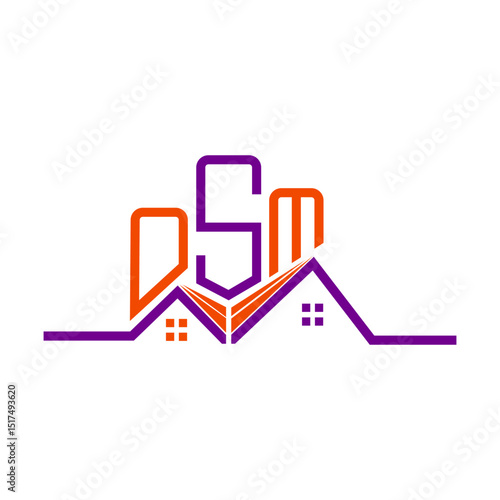 OSM Real State logo design, OSM simple and modern logo. OSM luxurious alphabet design