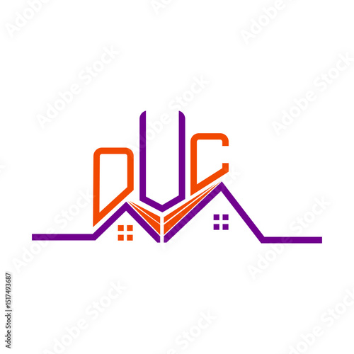 OUC Real State logo design, OUC simple and modern logo. OUC luxurious alphabet design