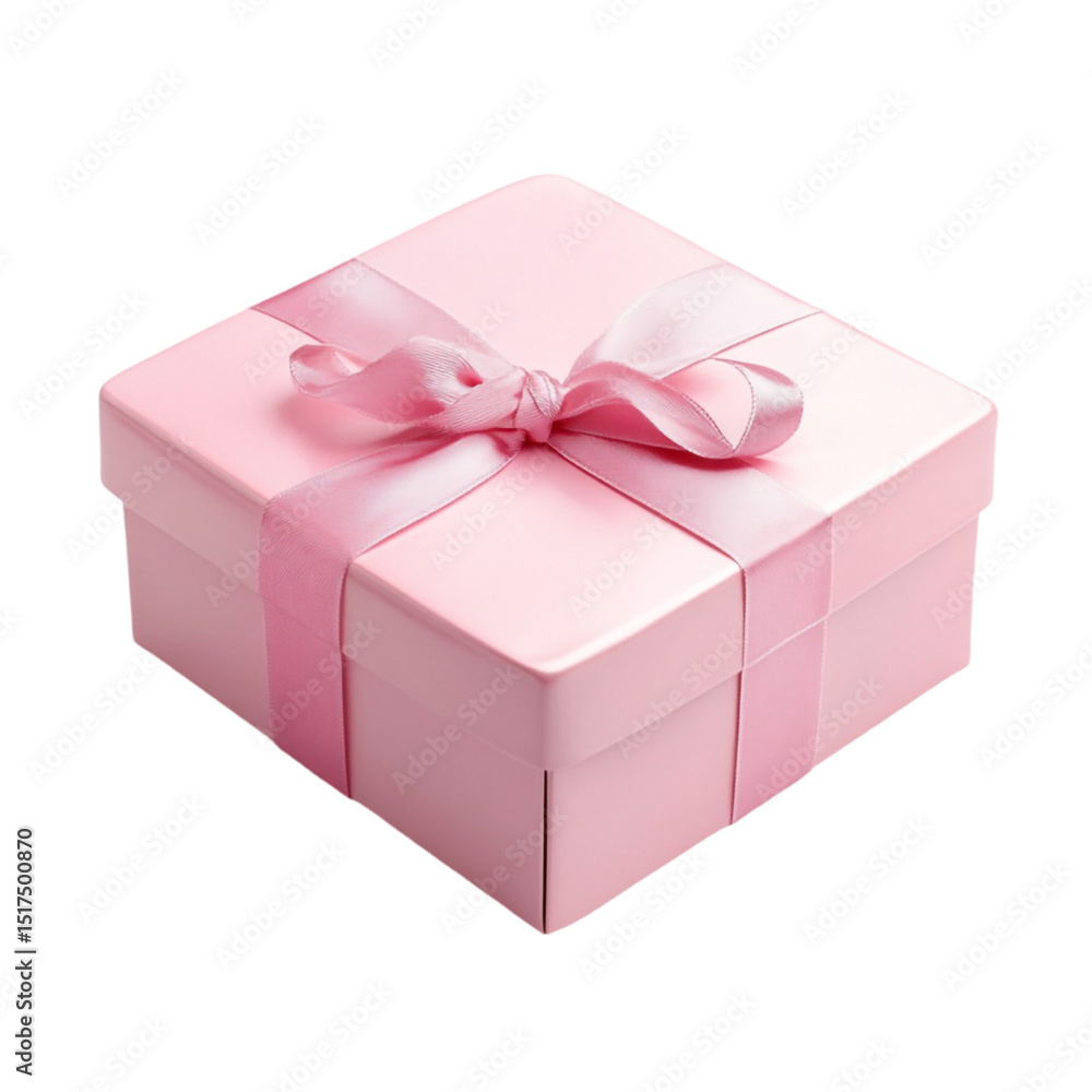 Pink gift box with a pink ribbon bow a perfect present Pink gift box with a pink ribbon bow a perfect present