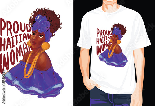 Foto Proud Haitian Woman t-shirt design