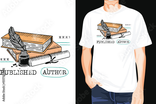 Published author creators t-shirt design unique idea