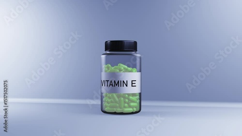 Wallpaper Mural Vitamin E capsules bottle rotating on white background. health supplement Vitamin E. Full HD. 4K Torontodigital.ca