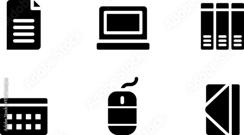 Modern  Rounded Filled Workplace Icon Set