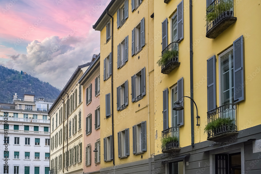 Fototapeta premium Bellagio village, Como lake in Italy, typical houses in the historic center 