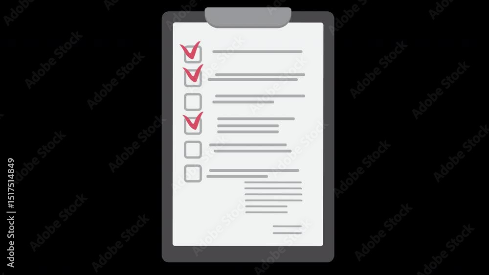 Checklist with Completed Tasks Presentation on Clipboard for Organization on a Transparent Background Checklist with Completed Tasks Presentation on Clipboard for Organization on a Transparent Background