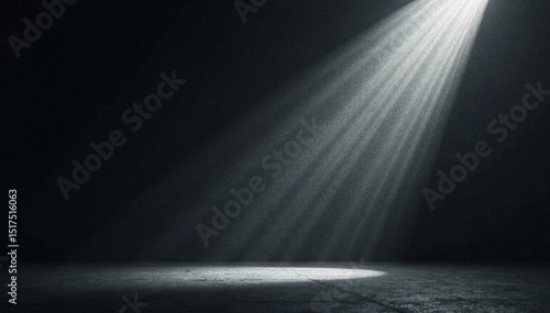 Minimalist geometric art piece with gray gradient spotlight and dark border on black background with subtle texture , background, design, textures