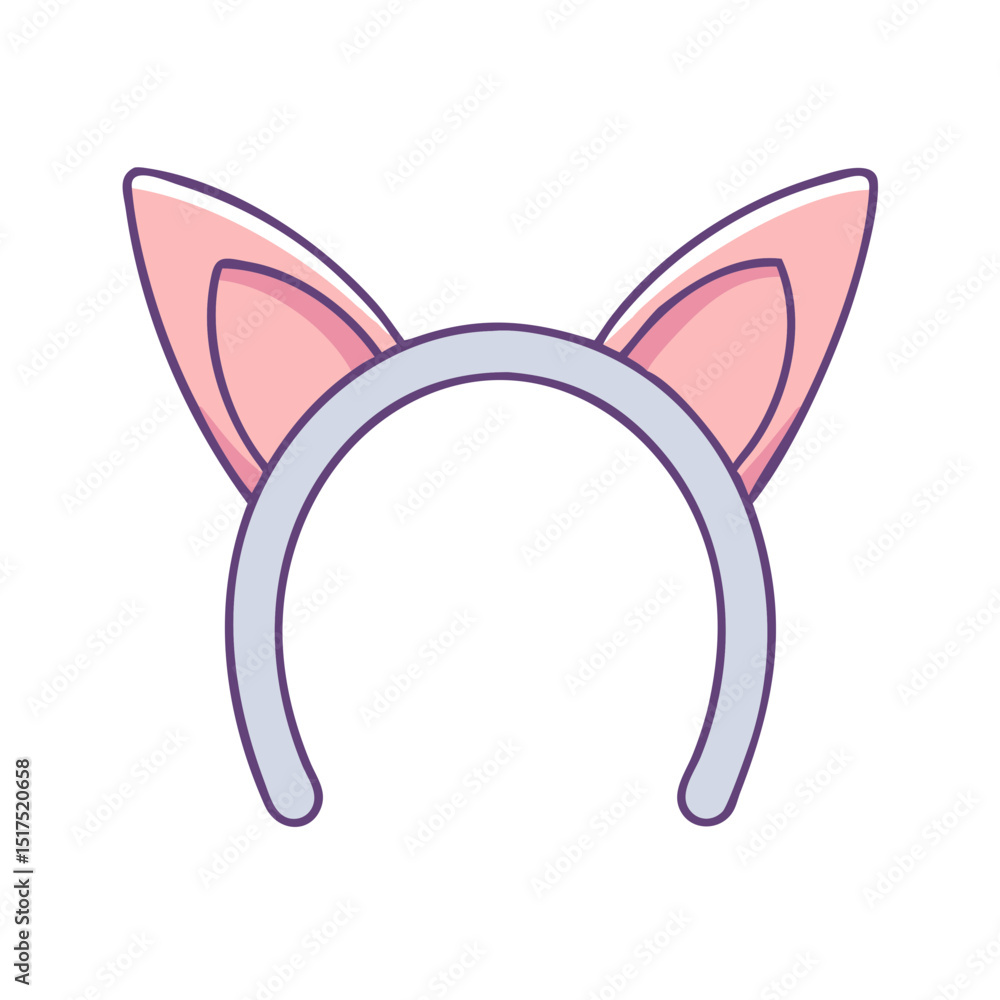 Naklejka premium Adorable pink cat ears headband perfect for a fun and playful costume