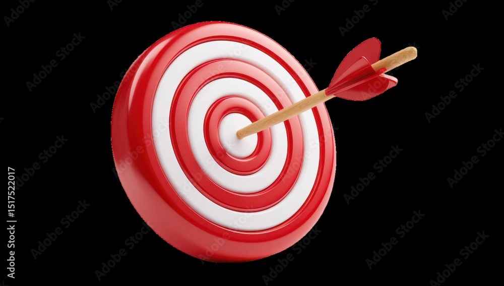 3D target with arrow in center 3D target with arrow in center