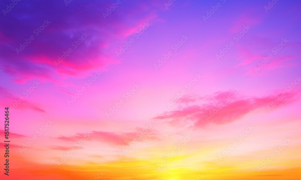 Obraz premium Dreamlight Spectrum Across Violet, Peach, and Golden Yellow Skies
