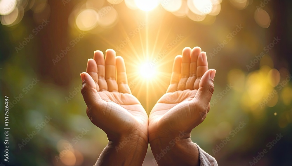 © Nuntapuk - Inner Light Symbolism in Cupped Hands, inner light healing, inner light strength, inner light mindfulness, hands holding sacred light in spiritual meditation
