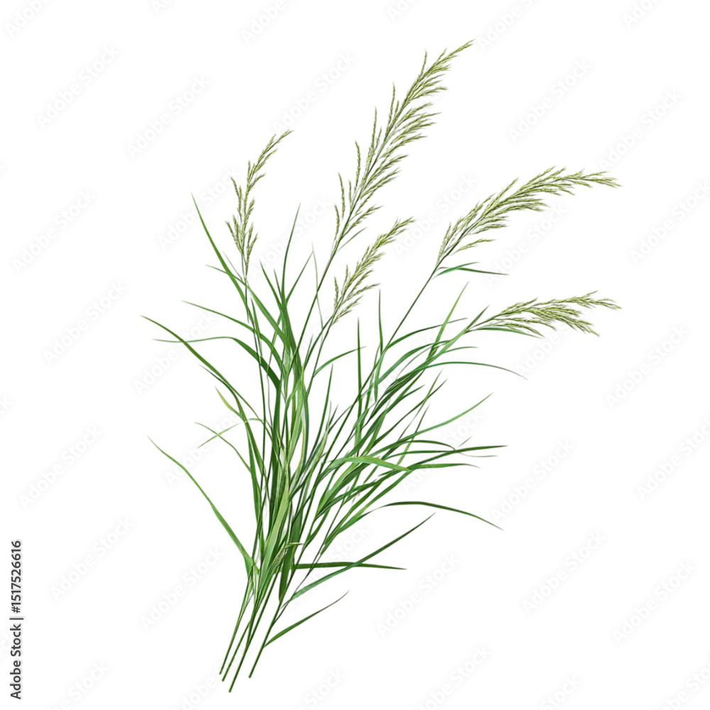 Fototapeta premium Green plants and vibrant colorful stripes abstract art nature design