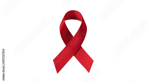 red aids awareness ribbon isolated on transparent background