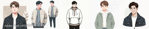 vector of a young man wearing a jacket