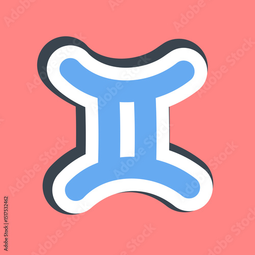 Sticker gemini. Zodiac horoscope elements.