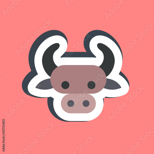 Sticker taurus the bull. Zodiac horoscope elements.