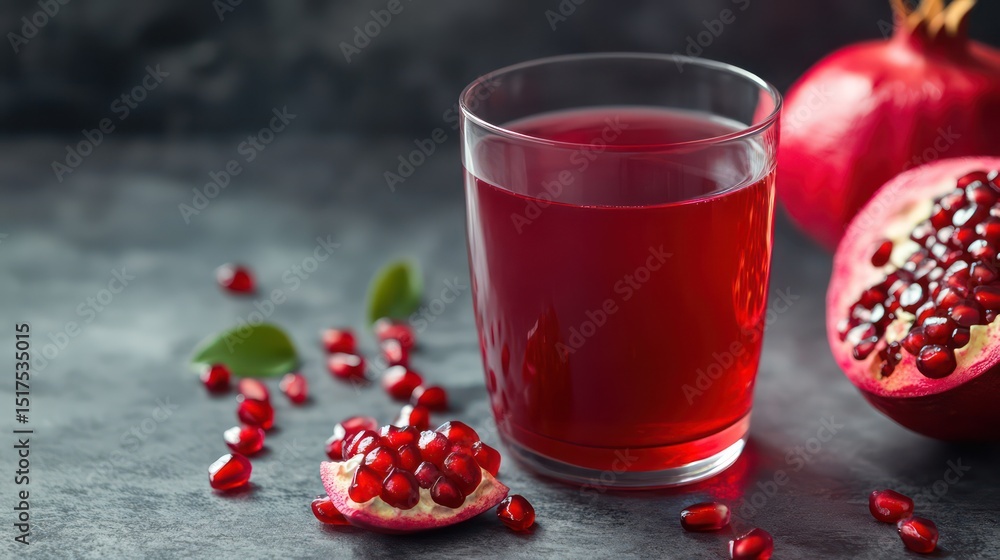 Refreshing Pomegranate Juice with Seeds and Fruit Refreshing Pomegranate Juice with Seeds and Fruit