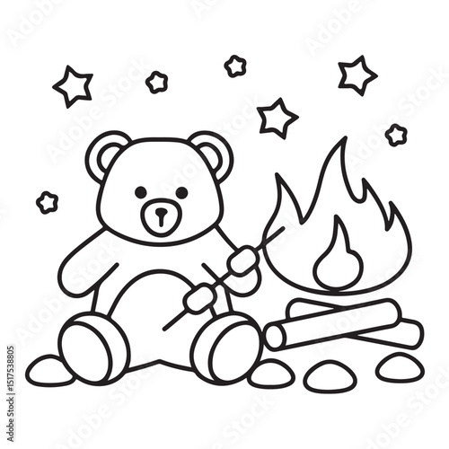 Cozy bear coloring book, cozy bear coloring pages, black  & white, line art, victor illustration, bold & easy coloring pages, coloring book, coloring pages, christmas, halloween, animals, bear art