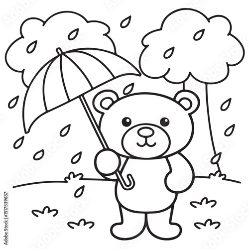 Cozy bear coloring book, cozy bear coloring pages, black  & white, line art, victor illustration, bold & easy coloring pages, coloring book, coloring pages, christmas, halloween, animals, bear art