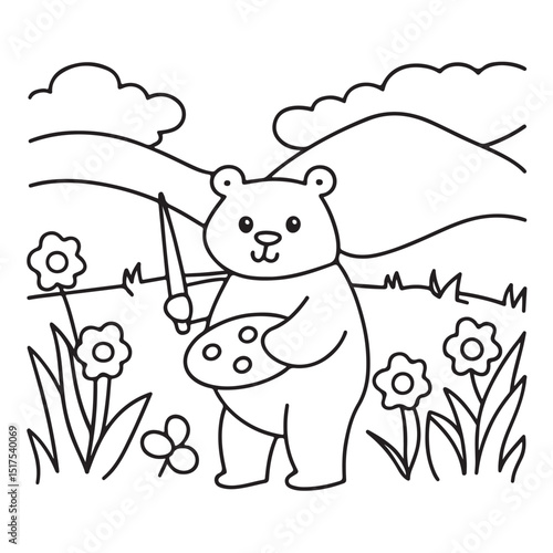 Cozy bear coloring book, cozy bear coloring pages, black  & white, line art, victor illustration, bold & easy coloring pages, coloring book, coloring pages, christmas, halloween, animals, bear art