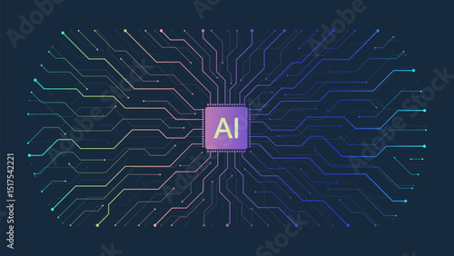 Motherboard technology abstract texture design. Creative idea AI banner concept for internet technology. Software coding. Digital concept for poster, cover, banner, header, web, presentation template.