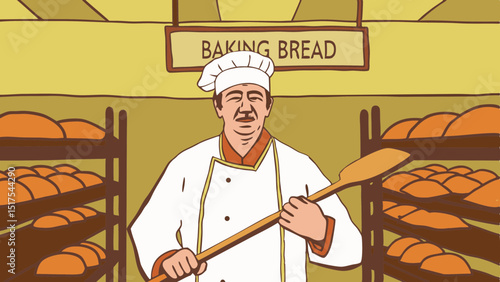 A skilled chef presents a tempting tray of freshly baked bread