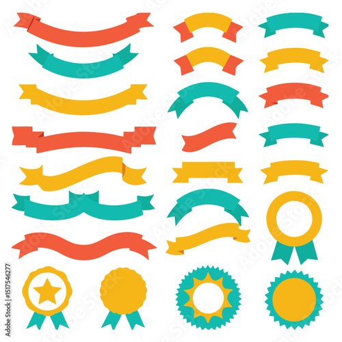 Set of Colorful Ribbon